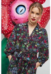 medicine - Medicine sukienka kolor multicolor midi rozkloszowana. Materiał: tkanina. Typ sukienki: rozkloszowane. Długość: midi #2