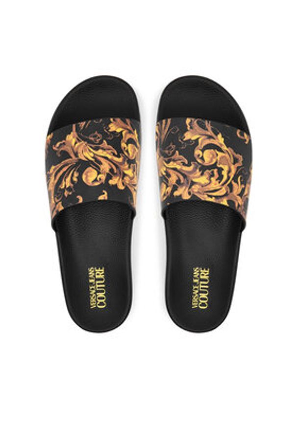 Versace Jeans Couture Klapki 79YA3SQ4 ZS365 G89 Czarny. Kolor: czarny. Materiał: syntetyk