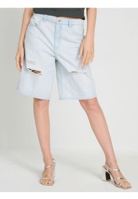 Sinsay - Szorty jeansowe długie bermudy - niebieski. Kolor: niebieski. Materiał: jeans. Długość: długie