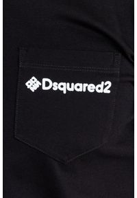 DSQUARED2 Czarny t-shit męski z kieszonką mini gummy, Rozmiar S. Kolor: czarny #2
