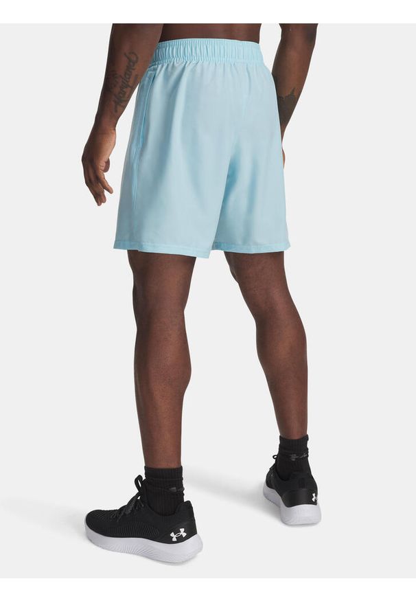 Spodenki treningowe męskie Under Armour Woven Wordmark. Kolor: niebieski. Długość: krótkie. Sezon: lato