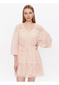 TwinSet - TWINSET Sukienka letnia 231TT2094 Różowy Regular Fit. Kolor: różowy. Materiał: bawełna. Sezon: lato