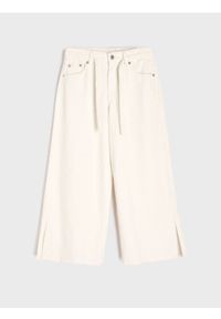 Sinsay - Jeansy wide leg - kremowy. Kolor: kremowy #1