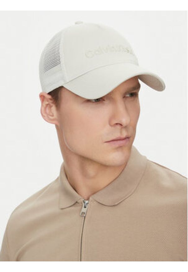 Calvin Klein Czapka z daszkiem K50K513015 Beżowy. Kolor: beżowy. Materiał: bawełna, materiał