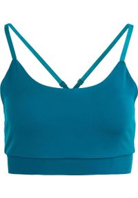 ZONE PERFECT - Ladies Yoga Top Teal M - Oddychający i elastyczny projekt. Kolor: wielokolorowy. Materiał: elastan, poliester