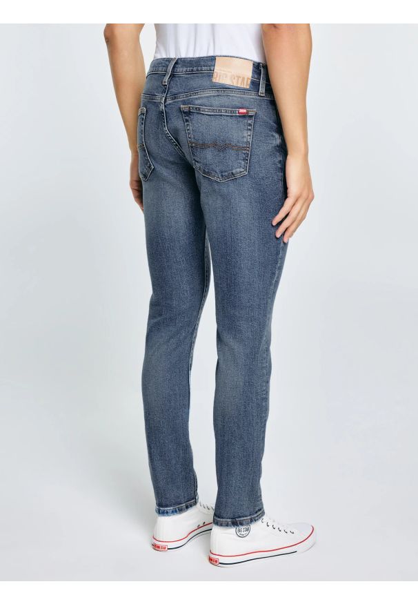 Big-Star - Jeansy męskie dopasowane niebieskie Terry Slim 331. Okazja: na co dzień. Stan: obniżony. Kolor: niebieski. Styl: casual, klasyczny, elegancki