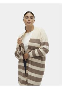Vero Moda Curve Kardigan 10291296 Beżowy Regular Fit. Kolor: beżowy. Materiał: syntetyk #5