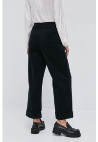 Tory Burch Spodnie damskie kolor czarny szerokie high waist. Stan: podwyższony. Kolor: czarny. Materiał: tkanina #2
