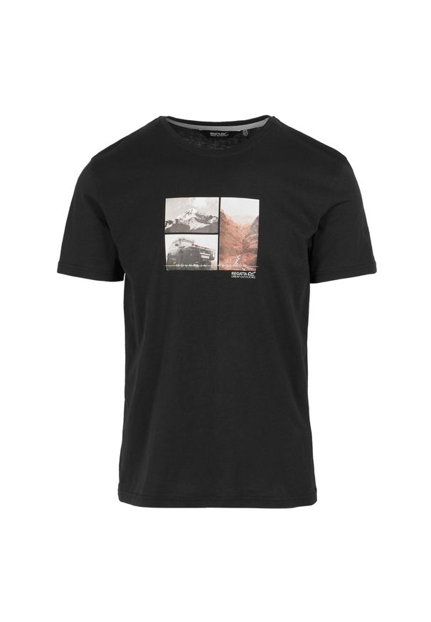 Regatta - T-shirt Męski Z Górą Cline IX. Kolor: czarny. Sport: turystyka piesza