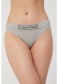 Calvin Klein Underwear stringi kolor szary. Kolor: szary. Materiał: bawełna