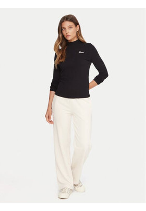 Guess Bluzka V5BP10 KCBF1 Czarny Slim Fit. Kolor: czarny. Materiał: bawełna