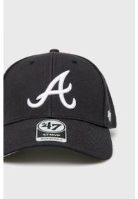 47 Brand - 47brand - Czapka Atlanta Braves. Kolor: czarny. Wzór: haft