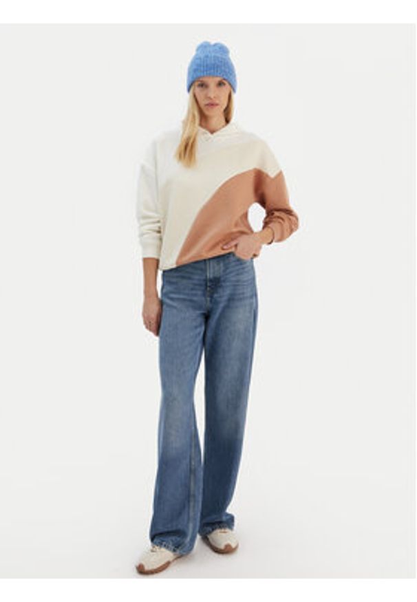 Roxy Bluza ERJFT04868 Beżowy Relaxed Fit. Kolor: beżowy. Materiał: syntetyk