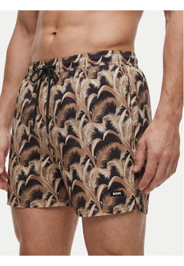 BOSS Szorty kąpielowe Pike 50561145 Czarny Regular Fit. Kolor: czarny. Materiał: syntetyk