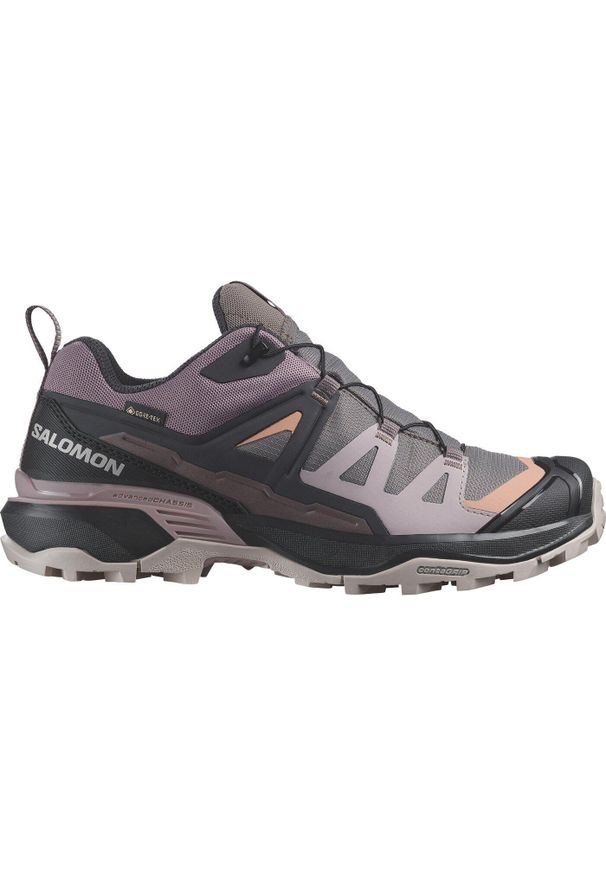 salomon - Buty trekkingowe damskie Salomon X Ultra 360 Gtx. Zapięcie: sznurówki. Kolor: szary, fioletowy, wielokolorowy. Materiał: syntetyk, materiał, guma. Szerokość cholewki: normalna. Styl: sportowy