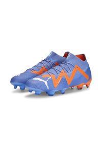 Buty piłkarskie męskie Puma Future Ultimate Fgag. Zapięcie: sznurówki. Kolor: niebieski, biały, wielokolorowy, pomarańczowy. Materiał: materiał, syntetyk. Szerokość cholewki: normalna. Sport: piłka nożna #1