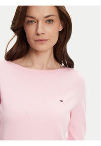 TOMMY HILFIGER - Tommy Hilfiger Sweter WW0WW40099 Różowy Regular Fit. Kolor: różowy. Materiał: syntetyk, bawełna