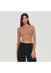 House - Bluzka z długim rękawem 2-pak czarna i brązowa - Beżowy. Kolor: beżowy. Długość rękawa: długi rękaw. Długość: długie