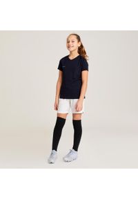 KIPSTA - Koszulka do piłki nożnej dla dziewczynek Kipsta Viralto. Kolor: czarny. Materiał: poliester, materiał, tkanina. Sport: piłka nożna