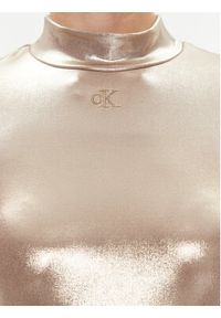 Calvin Klein Jeans Sukienka codzienna J20J222512 Złoty Slim Fit. Okazja: na co dzień. Kolor: złoty. Materiał: syntetyk. Typ sukienki: proste. Styl: casual