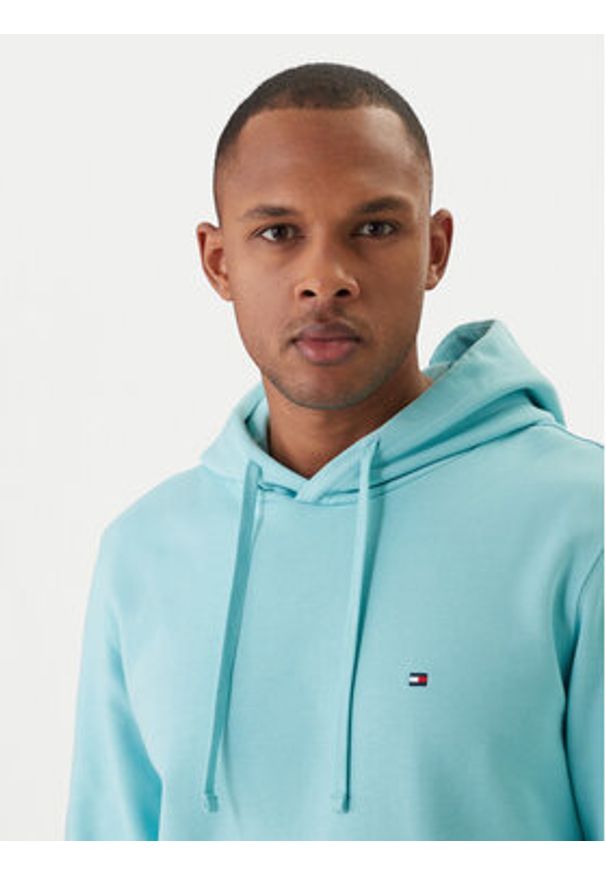 TOMMY HILFIGER - Tommy Hilfiger Bluza Essential MW0MW37235 Turkusowy Regular Fit. Kolor: turkusowy. Materiał: bawełna