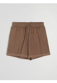 Sinsay - Bawełniane szorty z przeszyciami - brązowy. Kolor: brązowy. Materiał: bawełna #1