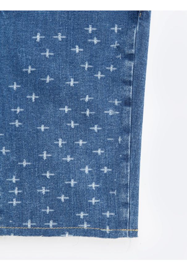 Big-Star - Spódnica damska mini jeansowa niebieska Aida 324. Kolor: niebieski. Materiał: jeans. Wzór: aplikacja