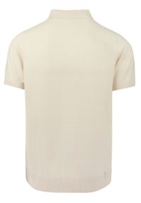 Dzianinowa Koszulka Polo - Pako Jeans - Ecru. Okazja: na co dzień. Typ kołnierza: polo. Kolor: brązowy, beżowy, wielokolorowy. Materiał: bawełna. Wzór: ze splotem. Styl: casual #7
