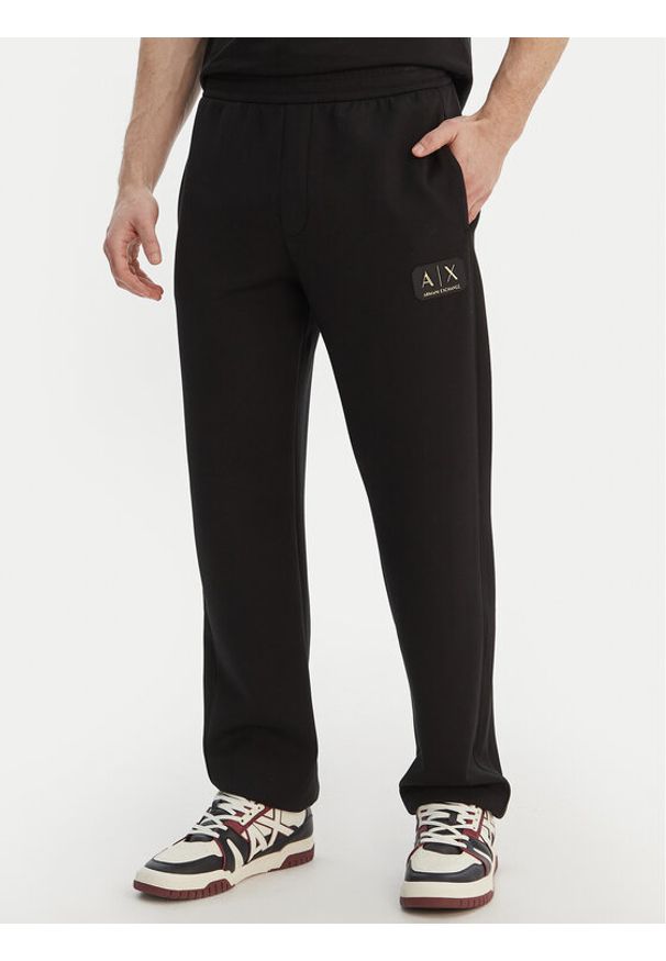 Armani Exchange Spodnie dresowe XM001774 AF19936 UC001 Czarny Regular Fit. Kolor: czarny. Materiał: syntetyk