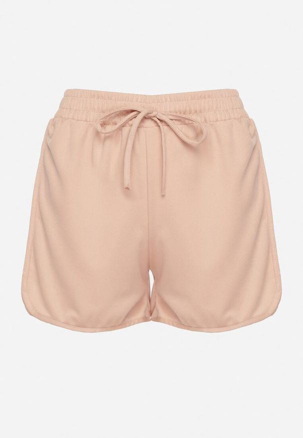 Born2be - Jasnoróżowe Szorty z Gumką w Pasie i Ozdobnym Sznurkiem Milarisa. Okazja: na co dzień. Kolor: różowy. Styl: klasyczny, elegancki, casual