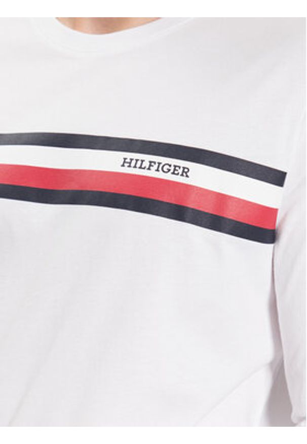 TOMMY HILFIGER - Tommy Hilfiger Longsleeve MW0MW32366 Biały Slim Fit. Kolor: biały. Materiał: bawełna. Długość rękawa: długi rękaw