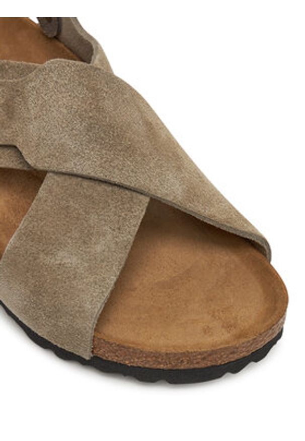 Birkenstock Sandały Tulum SFB 1029834 Beżowy. Kolor: beżowy. Materiał: skóra, zamsz