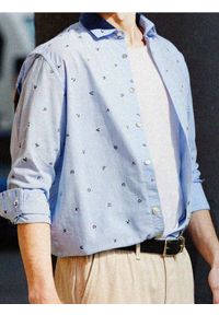 Sinsay - Koszula regular fit we wzory - błękitny. Kolor: niebieski #1