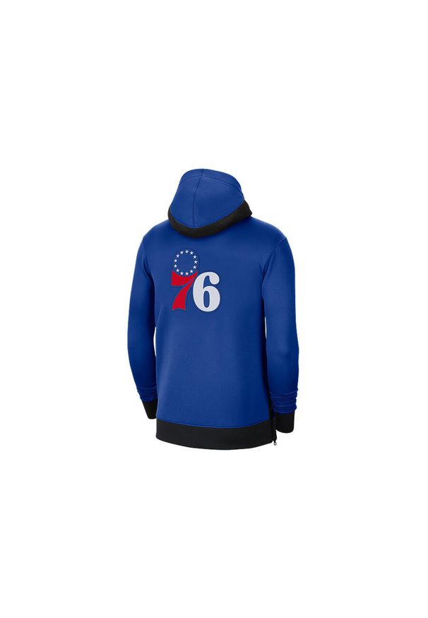 Nike - Bluza męska nike nba philadelphia 76ers showtime therma flex hoodie rush blue. Kolor: niebieski. Sport: bieganie