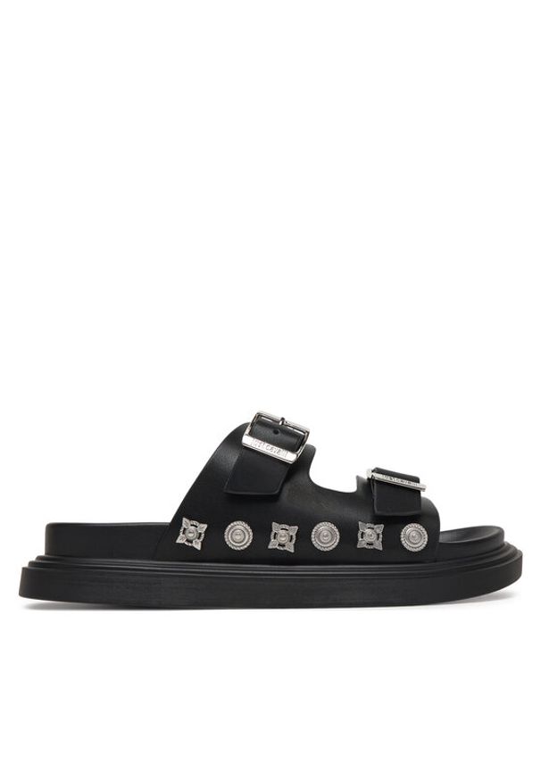 Just Cavalli Klapki 80RA3S92 ZPB91 Czarny. Kolor: czarny. Materiał: skóra