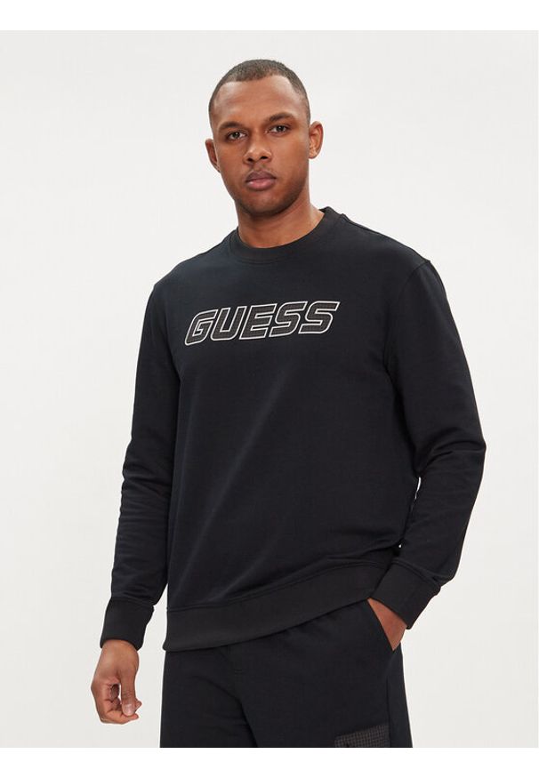 Guess Bluza Zubin Z4GQ01 KC532 Czarny Regular Fit. Kolor: czarny. Materiał: syntetyk