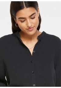 bonprix - Długa bluzka z przewiewnego muślinu. Kolor: czarny. Materiał: bawełna. Długość: długie #3