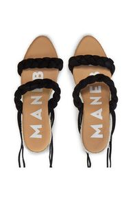 Manebi Espadryle Hamptons Two Braided Bands Wedge Espadrilles K 1.0 WE Czarny. Kolor: czarny. Materiał: zamsz, skóra #5