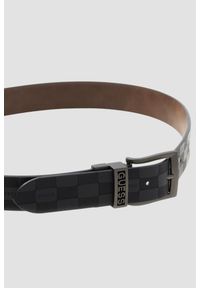 Guess - GUESS Czarny dwustronny męski pasek w monogram Reversible Logo Belt, Rozmiar M. Kolor: czarny. Styl: elegancki, casual #4