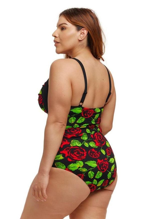 Strój do pływania z miseczkami FUNKITA Black Rose - Ruched. Kolor: czarny