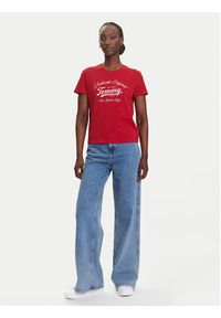 Tommy Jeans T-Shirt Essential DW0DW21404 Czerwony Regular Fit. Kolor: czerwony. Materiał: bawełna #3
