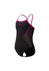 Strój kąpielowy jednoczęściowy na basen dziewczęcy Speedo MuscleBack. Kolor: czarny, różowy, wielokolorowy