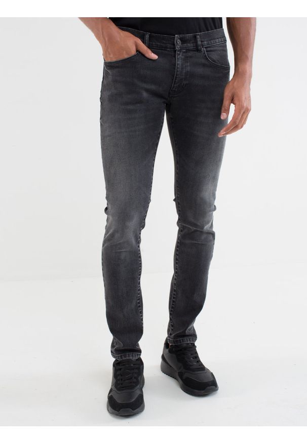 Big-Star - Spodnie jeans męskie skinny Owen 952. Okazja: na co dzień. Stan: obniżony. Kolor: czarny. Styl: casual, klasyczny
