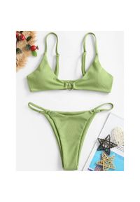 Intica - Bikini z ozdobnymi kółeczkami regulowane na lato Mareike. Kolor: zielony. Materiał: materiał #1