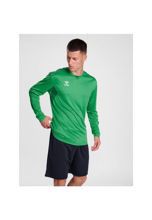 Dżersej z długim rękawem Hummel Authentic Pl. Kolor: zielony. Materiał: jersey. Długość rękawa: długi rękaw. Długość: długie. Sport: piłka nożna