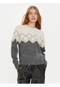 Liu Jo Sport Sweter TF4233 MS55L Écru Regular Fit. Materiał: syntetyk. Styl: sportowy