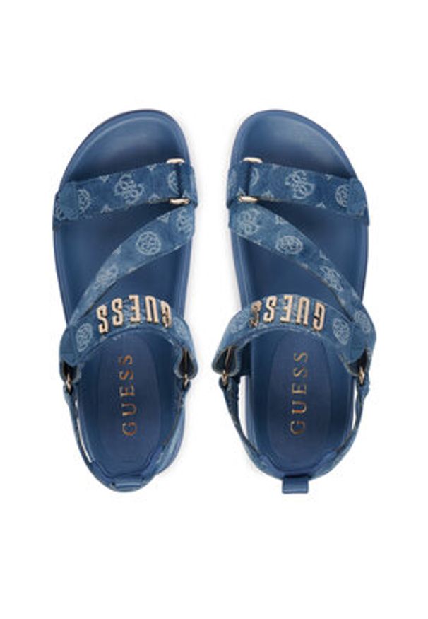 Guess Sandały FLJFTT DEN03 Niebieski. Kolor: niebieski. Materiał: materiał