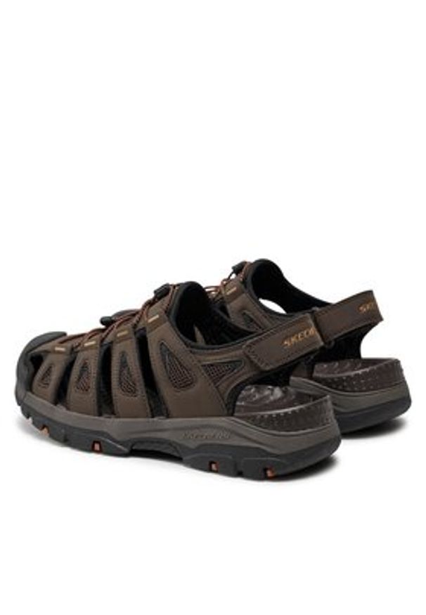 skechers - Skechers Sandały Tresmen-Outseen 204111/CHOC Brązowy. Kolor: brązowy. Materiał: skóra