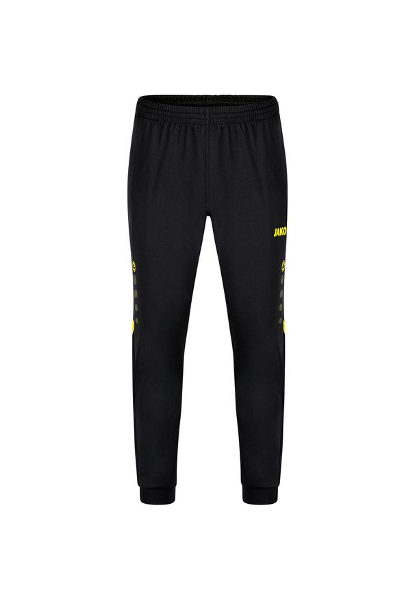 Spodnie dresowe polyesterowe Jako Challenge. Kolor: żółty, czarny, wielokolorowy. Materiał: dresówka. Sport: piłka nożna