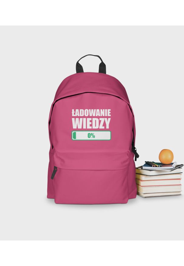 MegaKoszulki - Plecak szkolny Ładowanie Wiedzy - plecak różowy. Kolor: różowy